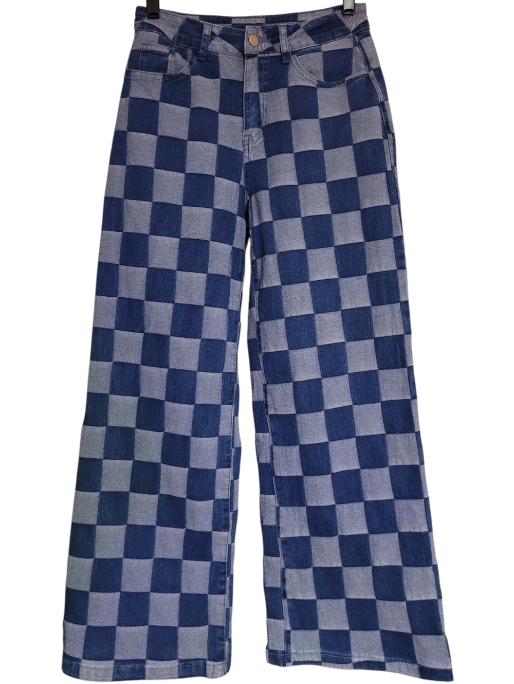 Sidefeel Blue Colorblock Denim Patchwork Flare Jeans Size 4 Womens, 27W